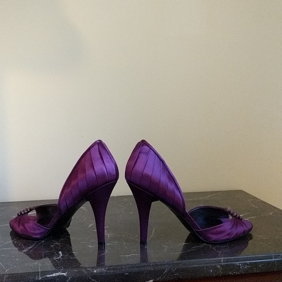 Purple satin heels - Picture 5 of 6